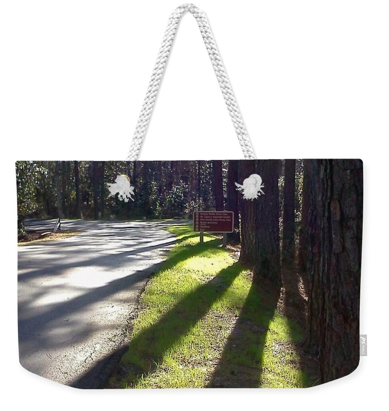 Forest Weekender Tote Bag featuring the photograph Shadows of Peace by Pamela Henry