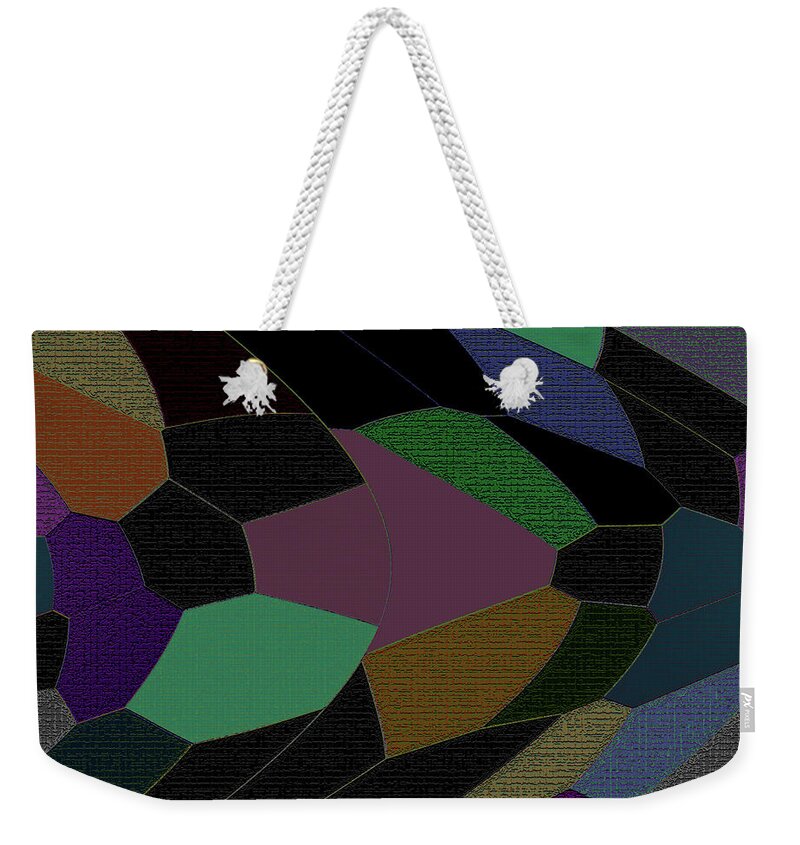Design Weekender Tote Bag featuring the digital art Shards of glass by Cathy Harper
