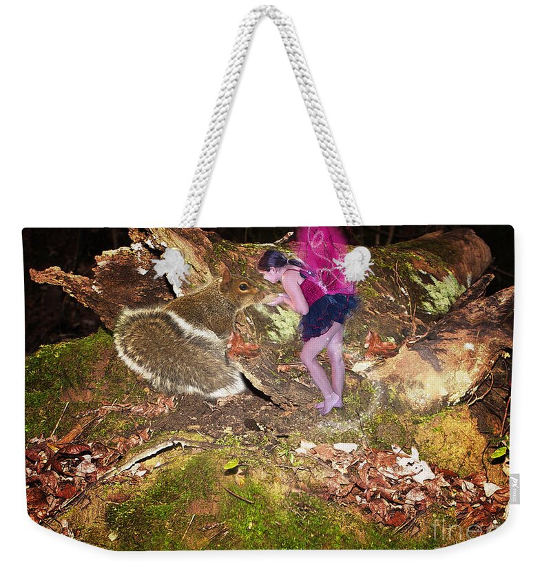 Fairy Weekender Tote Bag featuring the photograph Sharing by Sandra Clark