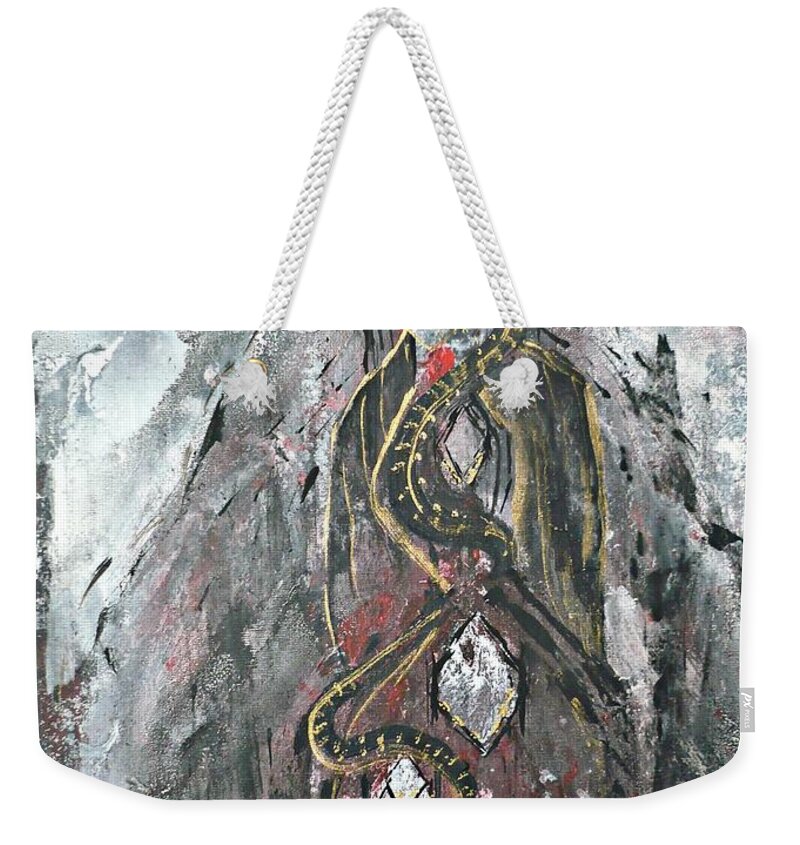Feminine Weekender Tote Bag featuring the painting She by 'REA' Gallery