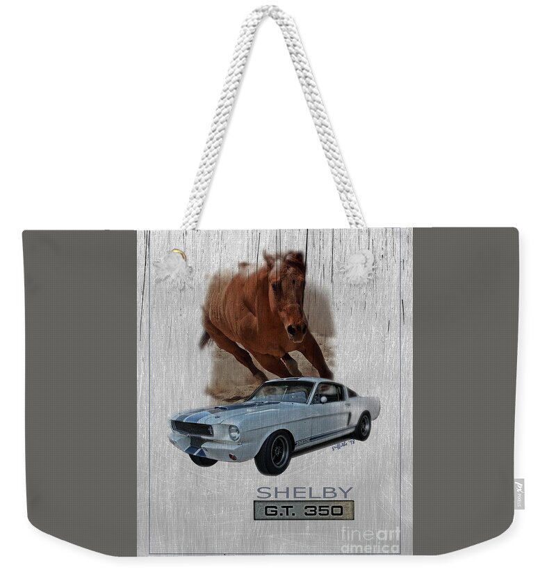 Shelby Weekender Tote Bag featuring the photograph Shelby GT350 by Tom Griffithe