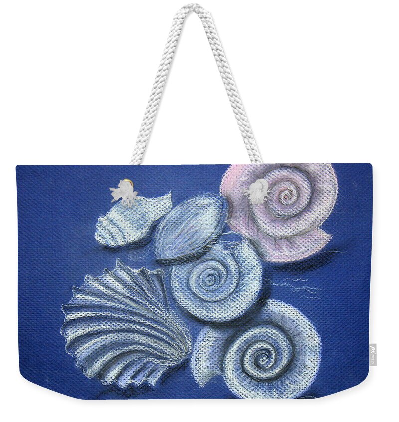 Shells Weekender Tote Bag featuring the painting Shells by Barbara Teller
