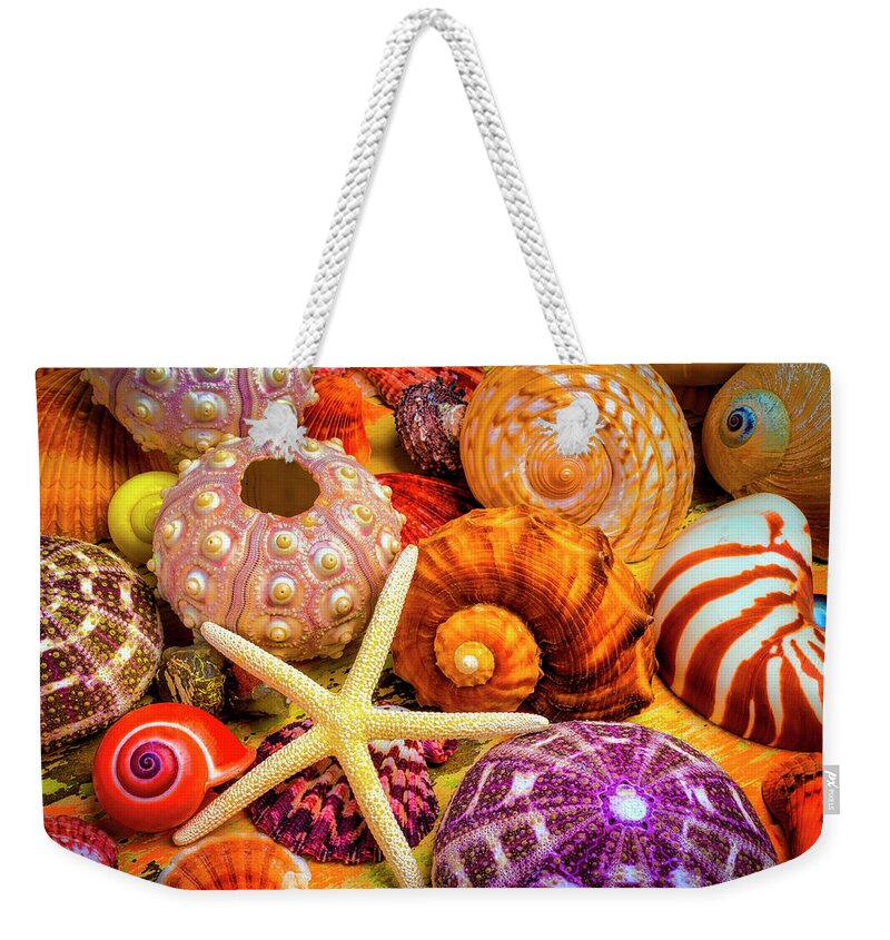Exotic Weekender Tote Bag featuring the photograph Shells From The Beach by Garry Gay