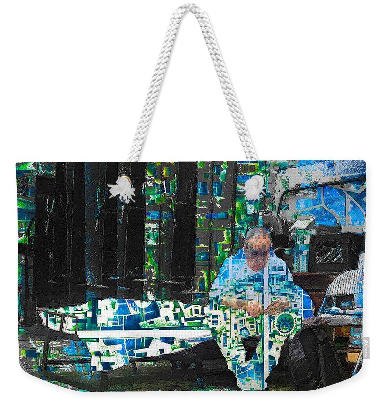 Sit Weekender Tote Bag featuring the mixed media Shelter by Tony Rubino