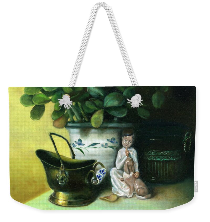 Still Life Weekender Tote Bag featuring the painting Not a Whisper by Marlene Book