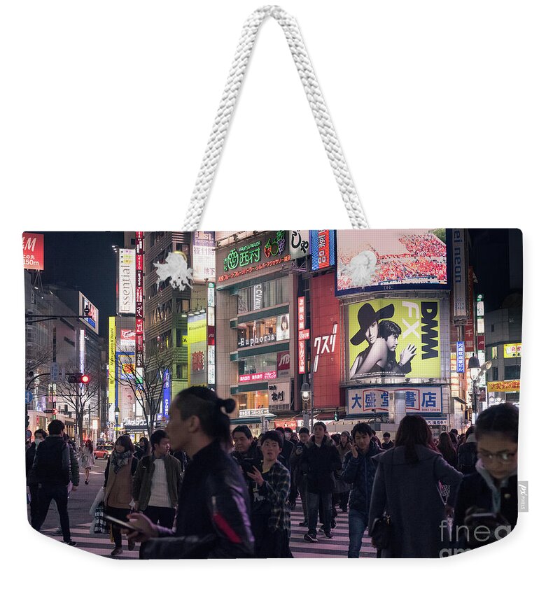 Shibuya Weekender Tote Bag featuring the photograph Shibuya Crossing, Tokyo Japan 3 by Perry Rodriguez