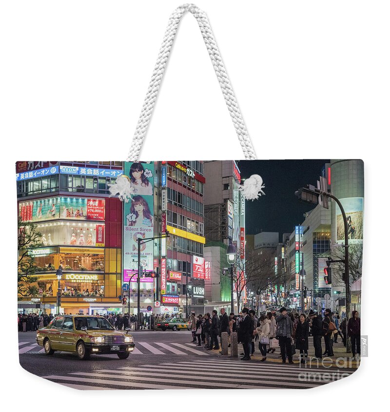 Shibuya Weekender Tote Bag featuring the photograph Shibuya Crossing, Tokyo Japan by Perry Rodriguez