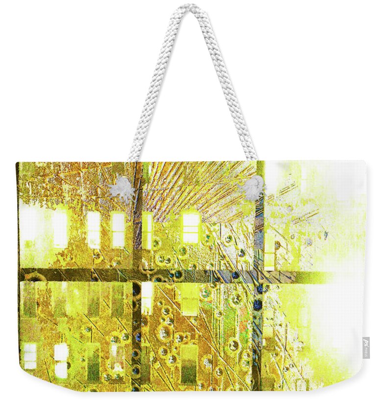 Front Weekender Tote Bag featuring the mixed media Shine A Light by Tony Rubino
