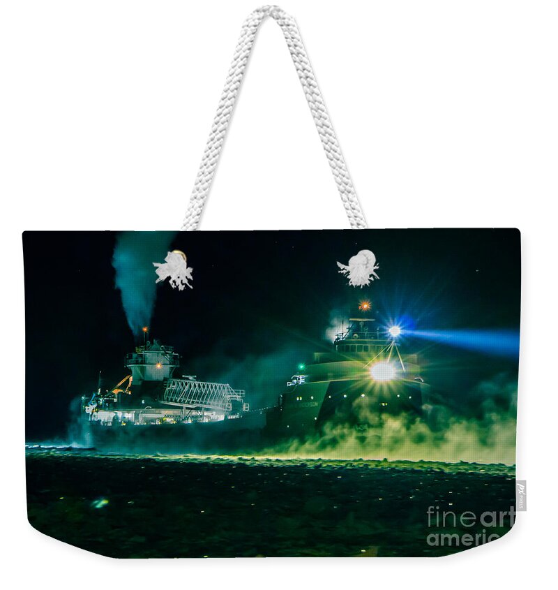 Arthur M Anderson Weekender Tote Bag featuring the photograph Ship Arthur M Anderson 2183 by Norris Seward