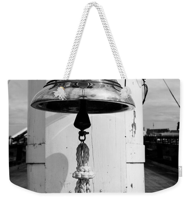 Bell Weekender Tote Bag featuring the photograph Ships Bell USS Constitution by Allan Morrison