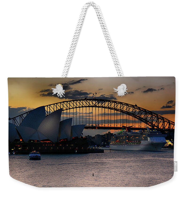 Sydney Weekender Tote Bag featuring the photograph Ships Came into Our Harbor by Andrei SKY