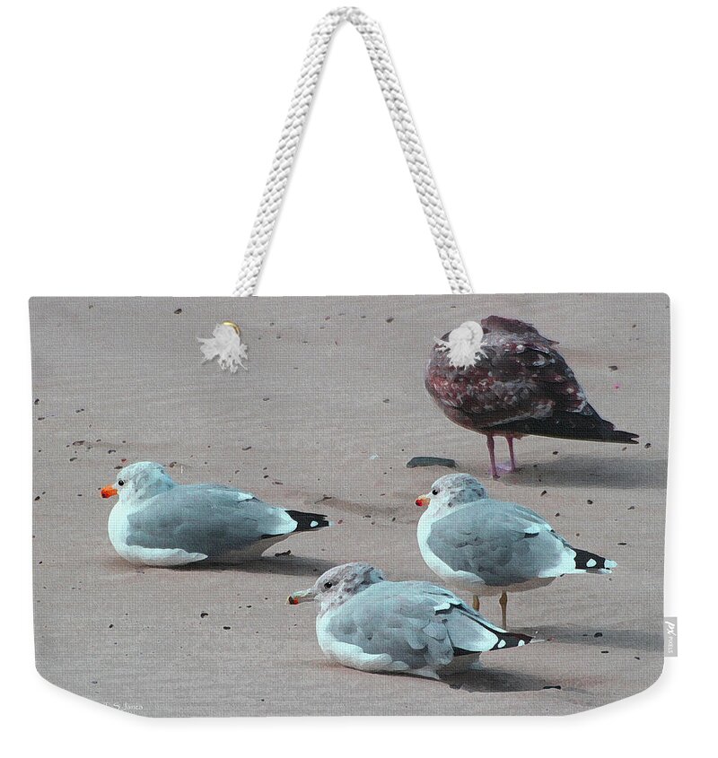Shore Birds Weekender Tote Bag featuring the photograph Shore Birds by Tom Janca