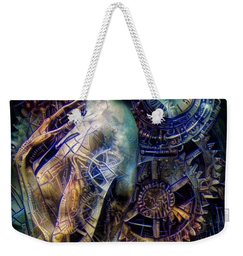Time Weekender Tote Bag featuring the mixed media Short on time by Lilia S