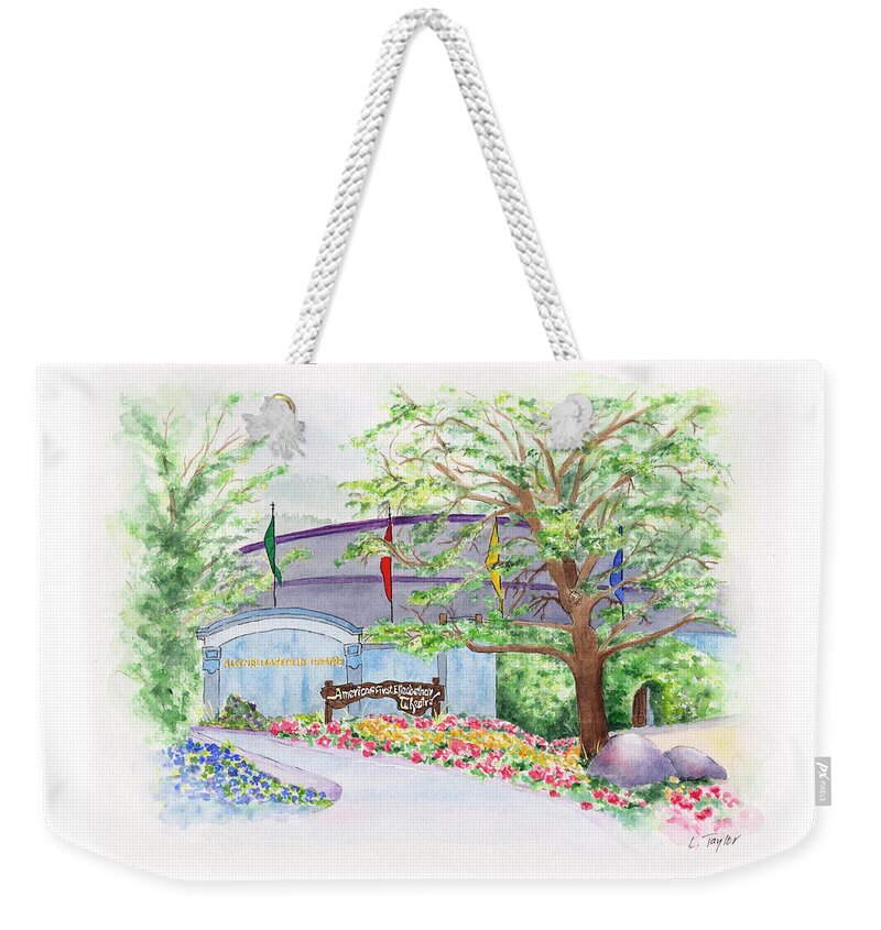 Shakespeare Festival Weekender Tote Bag featuring the painting Show Time by Lori Taylor