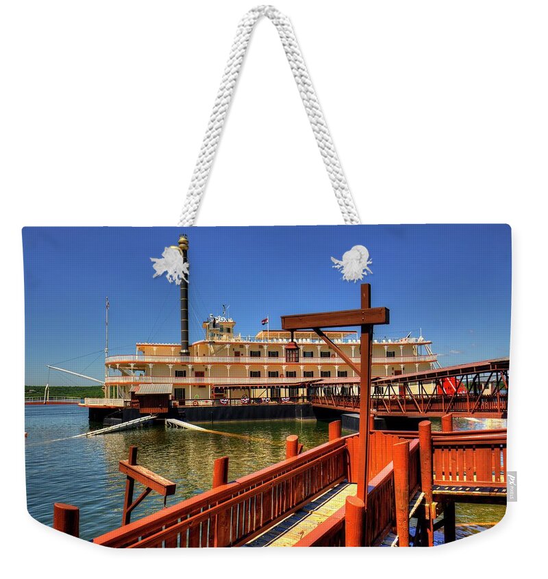 Boat Weekender Tote Bag featuring the photograph Showboat Branson Belle by Ester McGuire