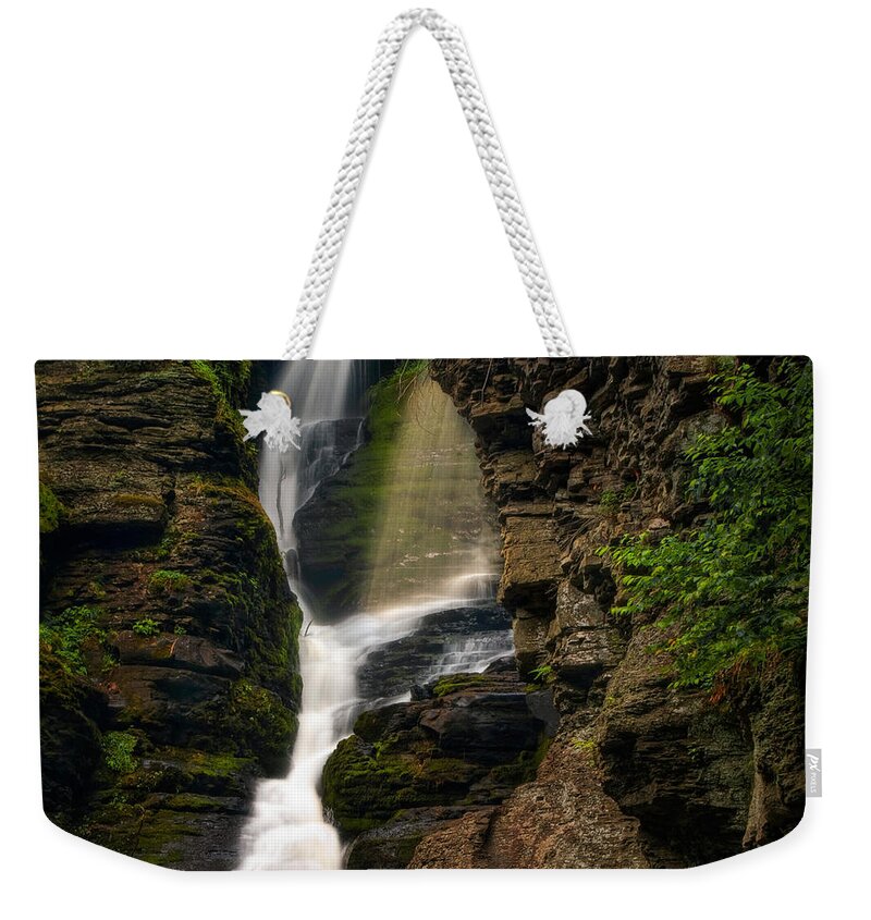 Waterfalls Weekender Tote Bag featuring the photograph Shower of Eden by Neil Shapiro