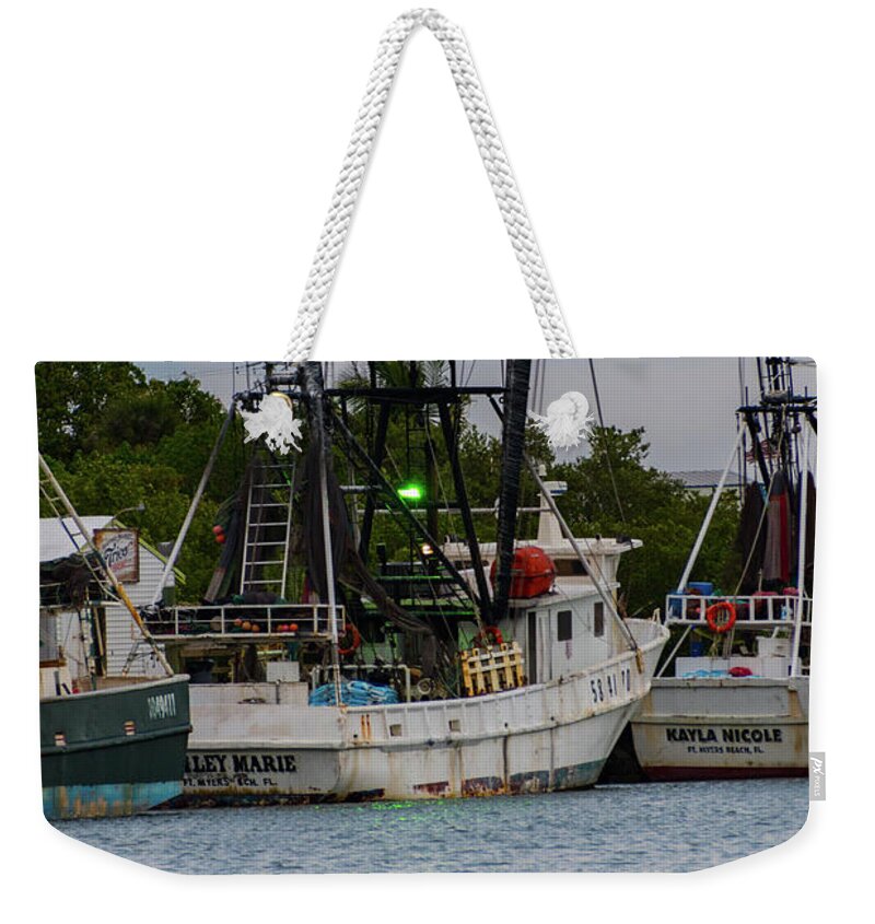 Maritime Weekender Tote Bag featuring the photograph Shrimp Boat by Artful Imagery