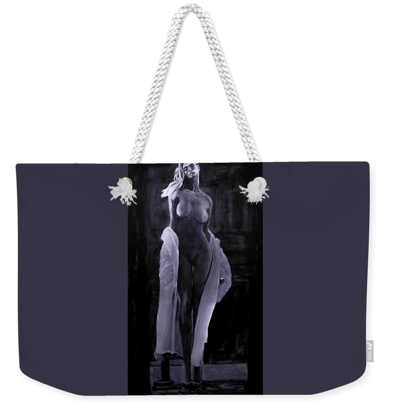 Beautiful Weekender Tote Bag featuring the painting Shudder Before The Beautiful by Jarko Aka Lui Grande
