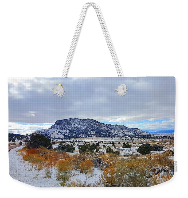 Southwest Landscape Weekender Tote Bag featuring the photograph Side of the road by Robert WK Clark