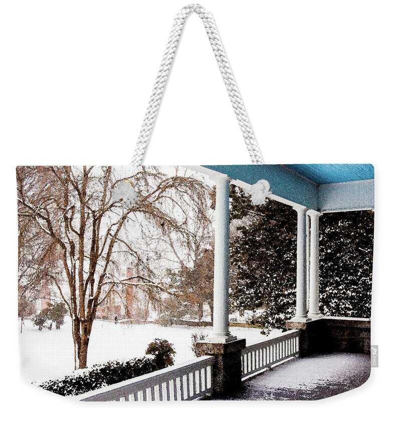 Porch Weekender Tote Bag featuring the photograph Side Porch by Randy Sylvia