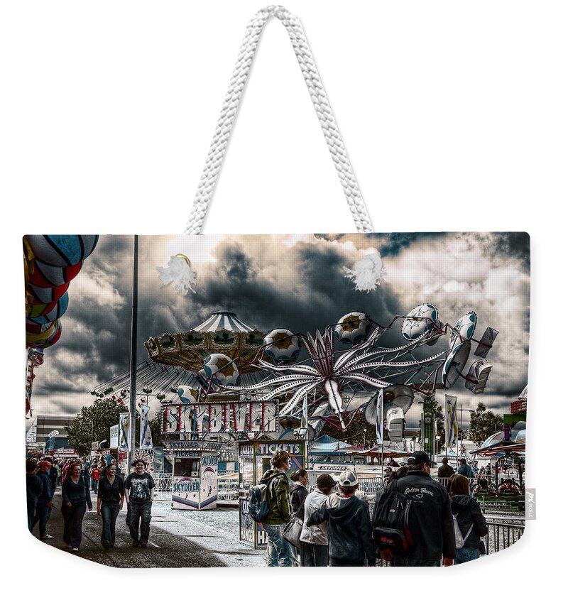 Adelaide Weekender Tote Bag featuring the photograph Sideshow Alley #1 by Wayne Sherriff