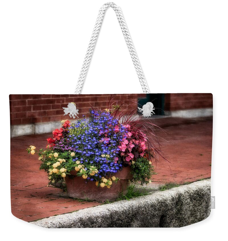 Flower Weekender Tote Bag featuring the photograph Sidewalk Beauty by James Barber