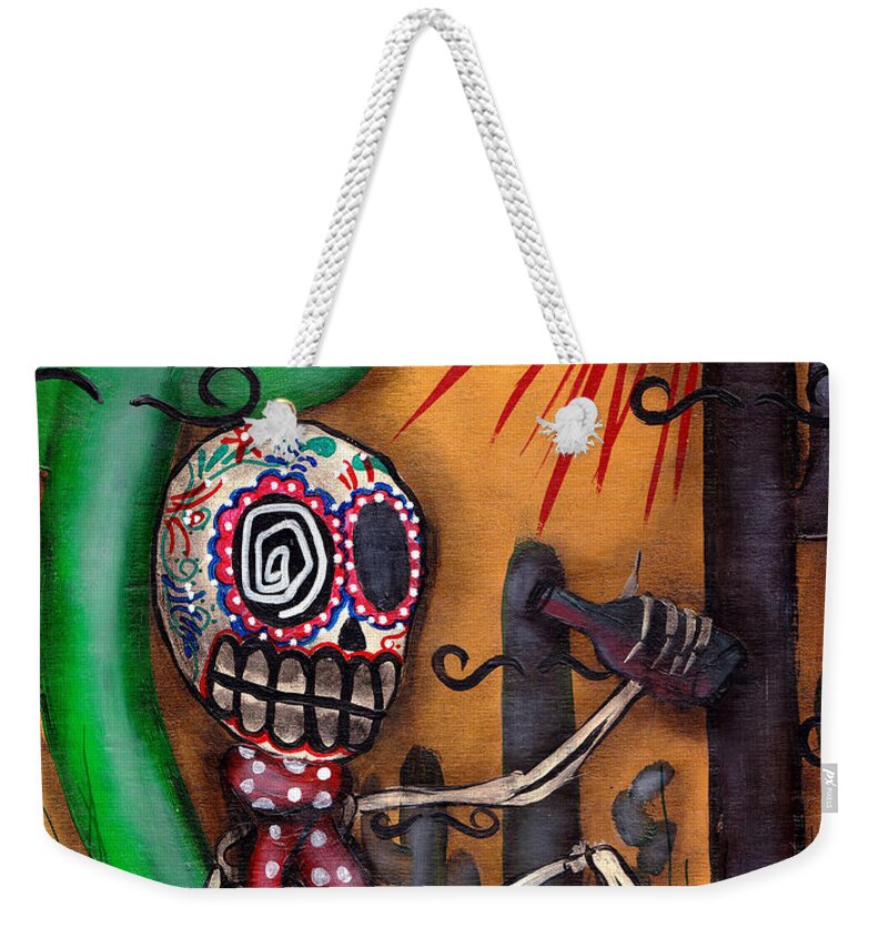 Day Of The Dead Weekender Tote Bag featuring the painting Siesta by Abril Andrade