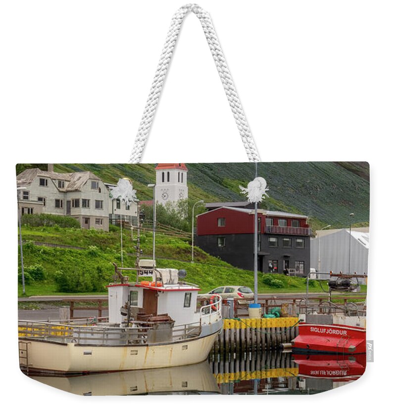 Iceland Weekender Tote Bag featuring the photograph Siglufjorour, Iceland by Tom Singleton