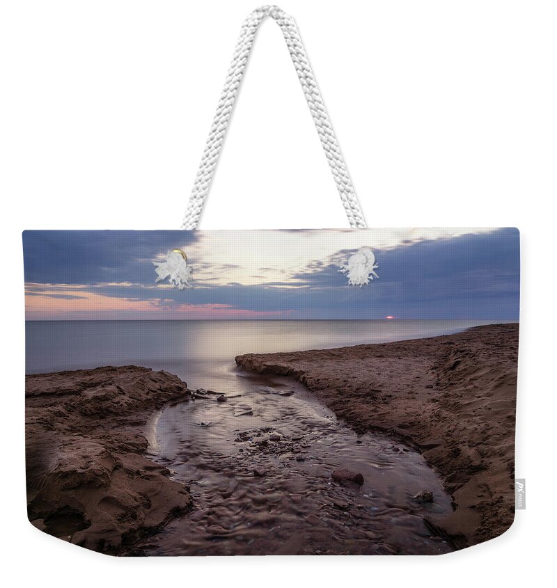 Bluffs By The Ocean Weekender Tote Bag featuring the photograph Silence and Solitude at Cavendish Beach by Chris Bordeleau