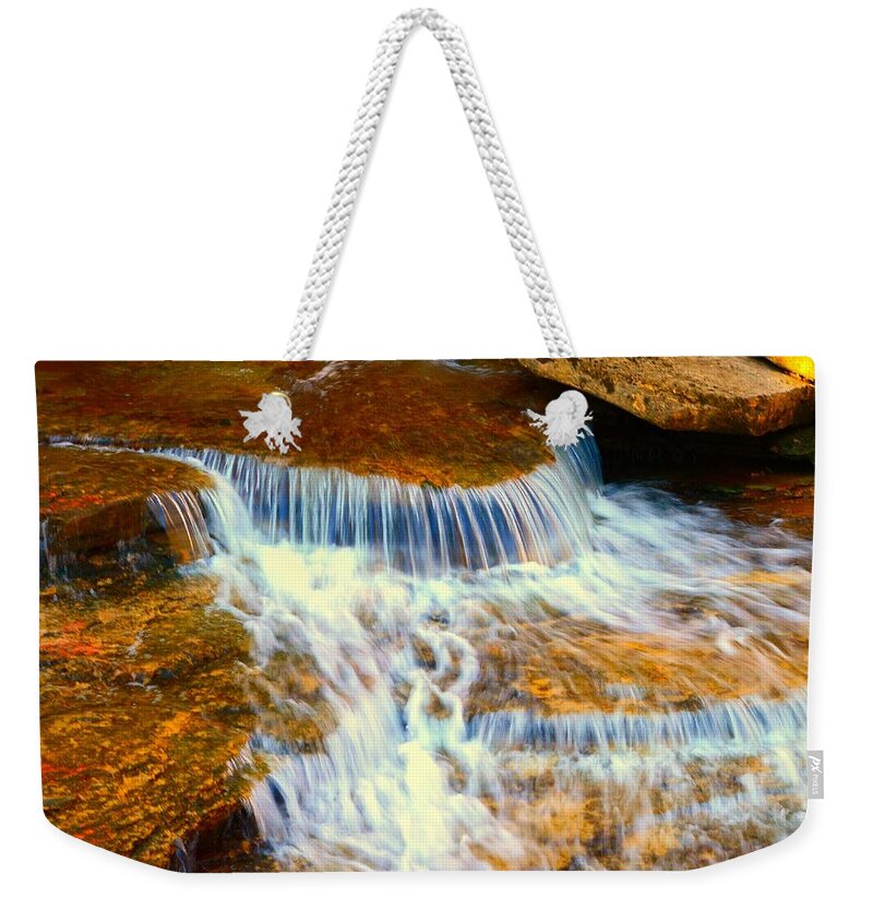 Gentle Waterfall Weekender Tote Bag featuring the photograph Silky Waters by Stacie Siemsen