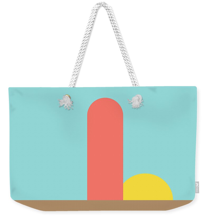 Minimalism Weekender Tote Bag featuring the digital art Silo Sunrise by Jason Freedman