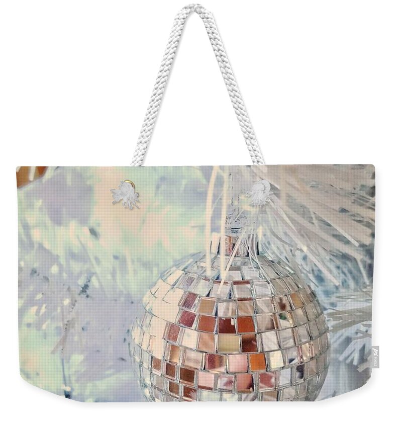 Christmas Weekender Tote Bag featuring the photograph Silver and White Christmas by Mary Capriole