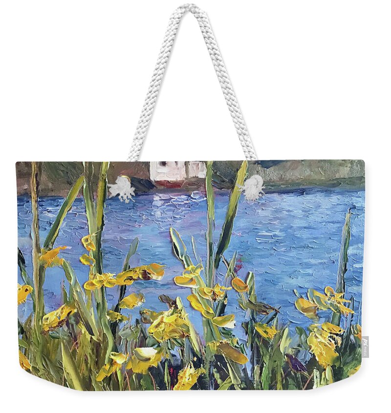 The Artist Josef Weekender Tote Bag featuring the painting Silver Lake Blossoms by Josef Kelly