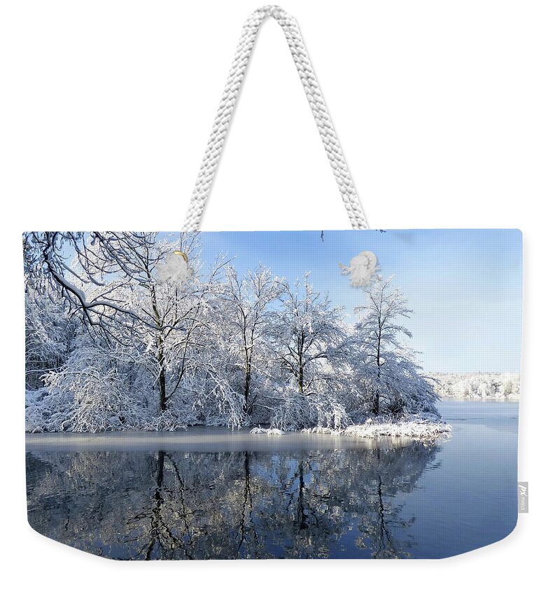 Wellesley College Weekender Tote Bag featuring the photograph Silver Reflections by Lyuba Filatova