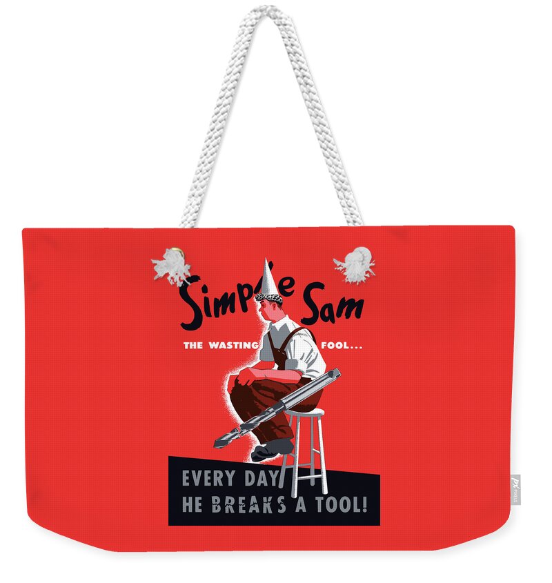 World War Ii Weekender Tote Bag featuring the painting Simple Sam The Wasting Fool by War Is Hell Store