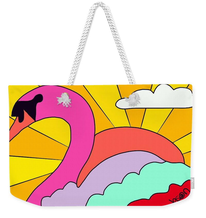 Swan Weekender Tote Bag featuring the digital art Simply Swan-sational by Jason Nicholas