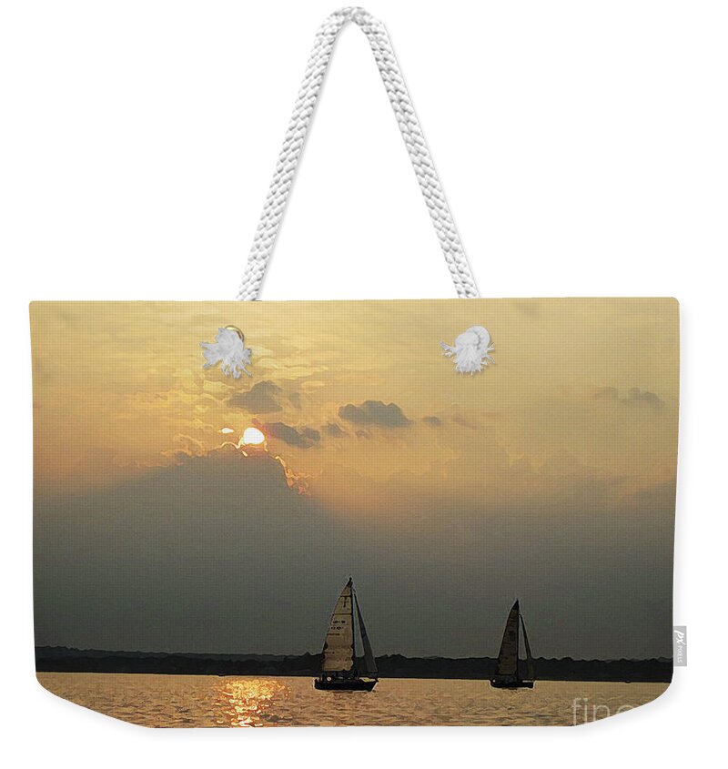 Sailboats Weekender Tote Bag featuring the photograph Sip To Life Casually by Xine Segalas