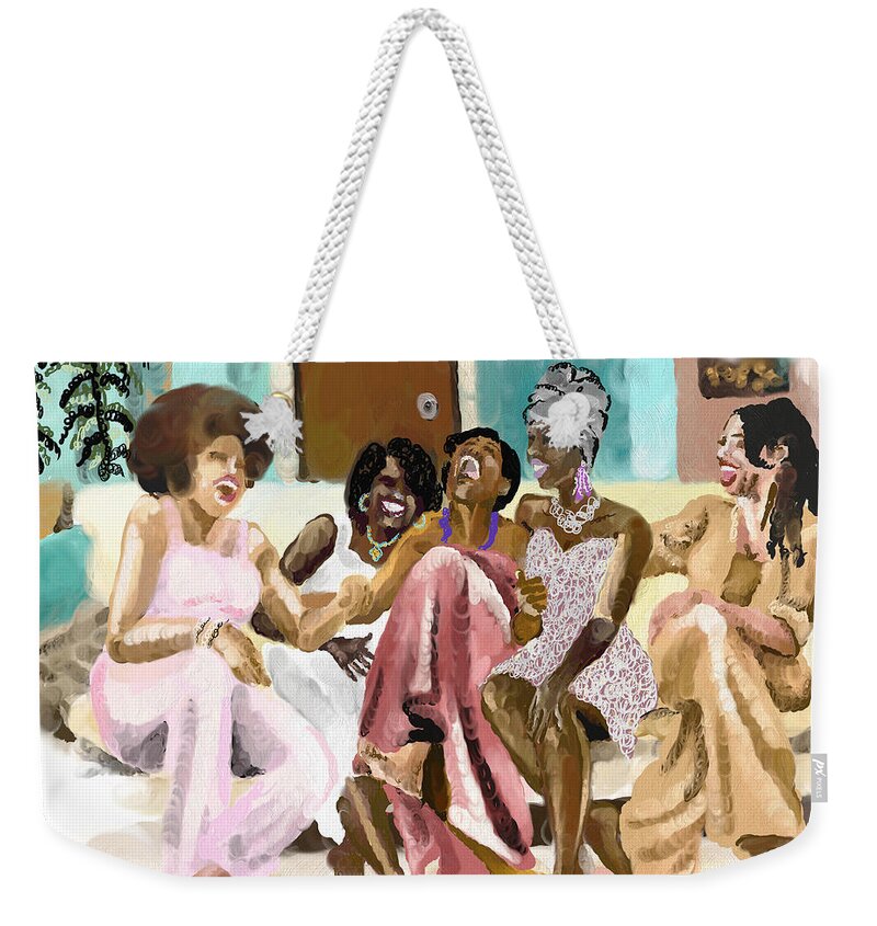 Women Weekender Tote Bag featuring the drawing Sister Circle by Terri Meredith