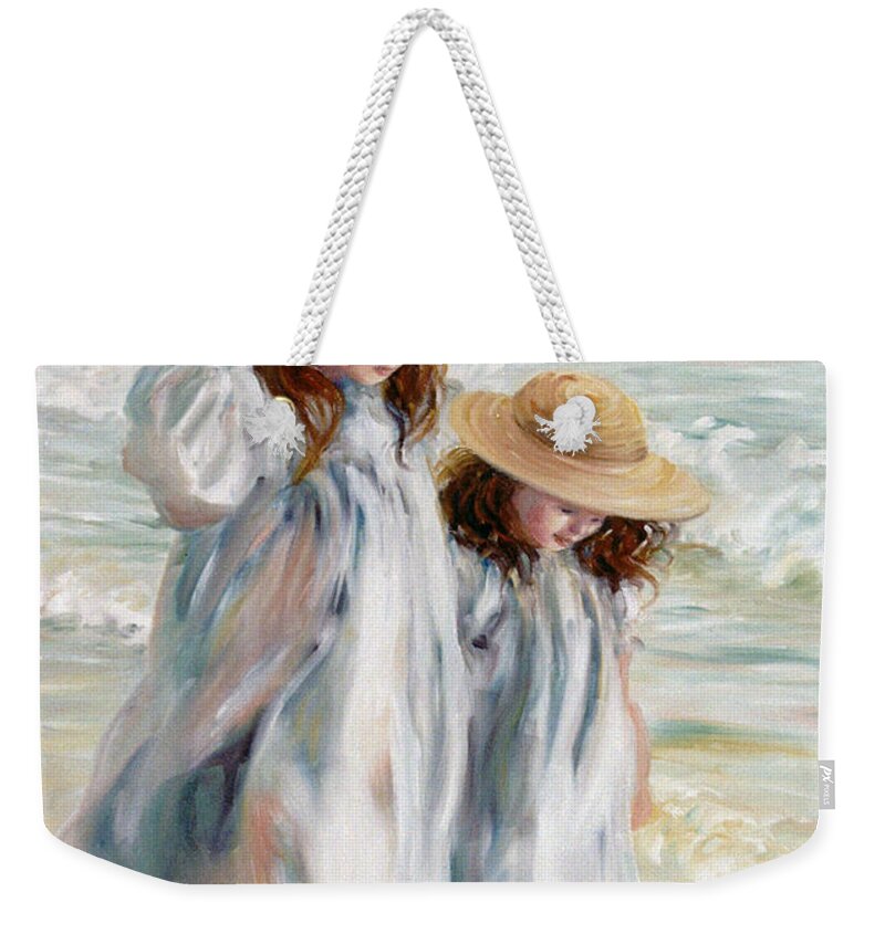 Sunhat Weekender Tote Bag featuring the painting Sisters in Sunhats by Marie Witte