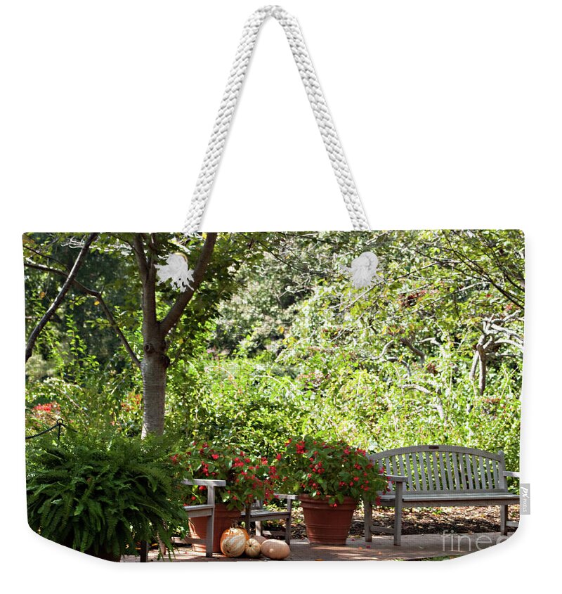 Sitting Weekender Tote Bag featuring the photograph Sitting Along the Path by Sherry Hallemeier