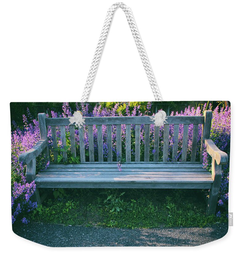 Lavender Weekender Tote Bag featuring the photograph Sitting Pretty by Jessica Jenney