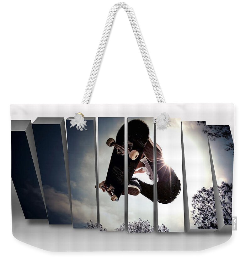 Skateboard Air Weekender Tote Bag featuring the photograph Skateboard Air by Marvin Blaine