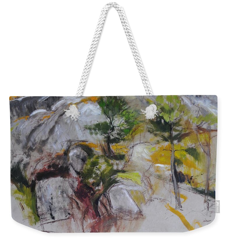 Landscape Weekender Tote Bag featuring the painting Sketch for Ogwen painting by Harry Robertson