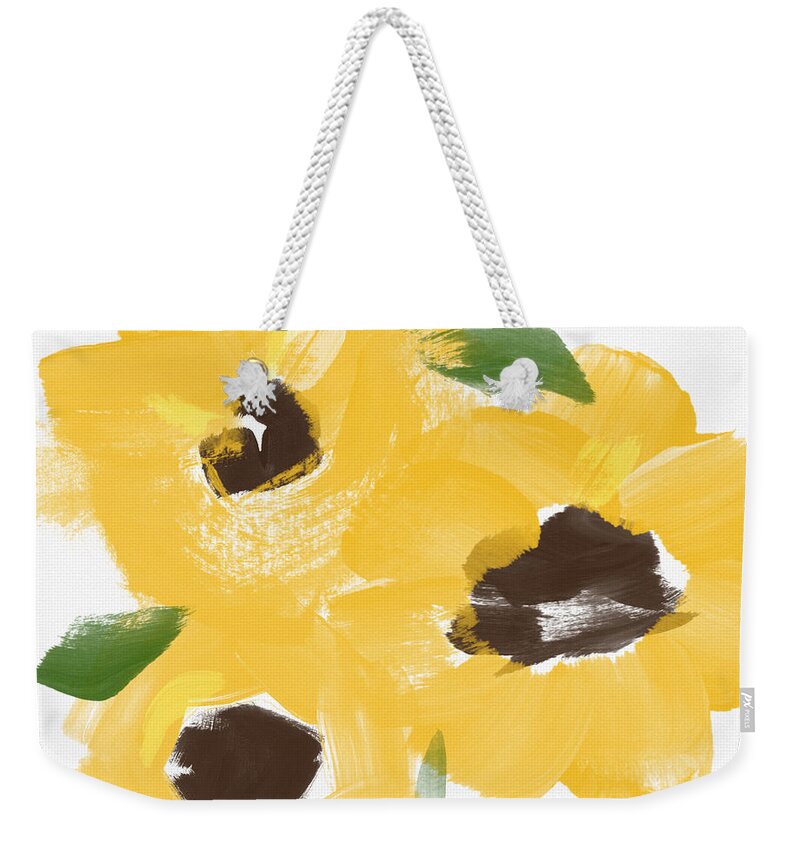 Sunflowers Weekender Tote Bag featuring the painting Sketchbook Sunflowers- Art by Linda Woods by Linda Woods