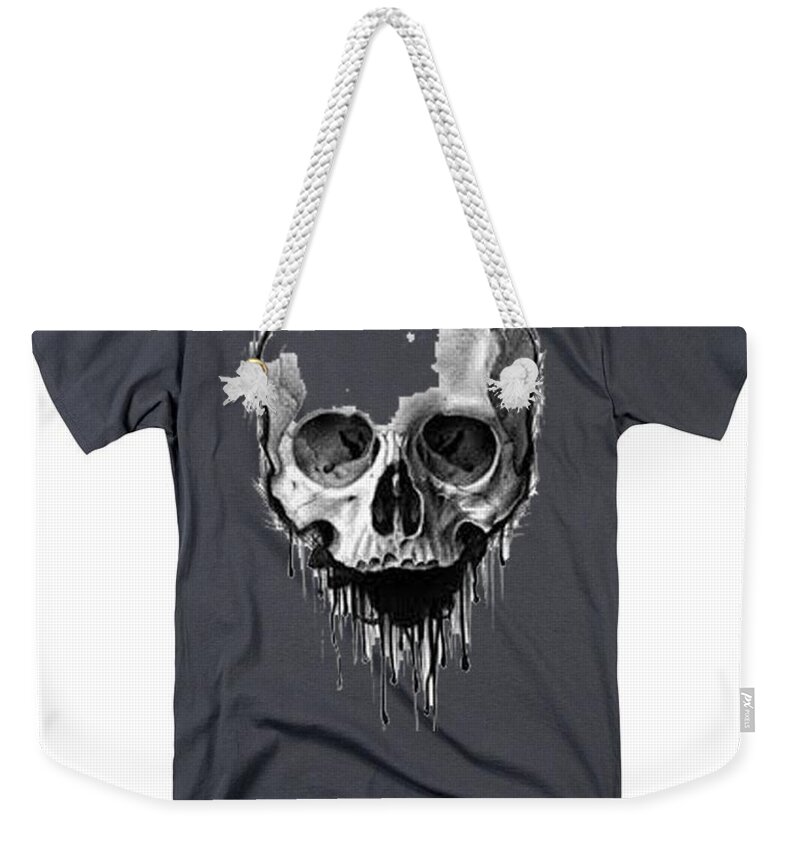  Weekender Tote Bag featuring the painting Skull 1 by Herb Strobino