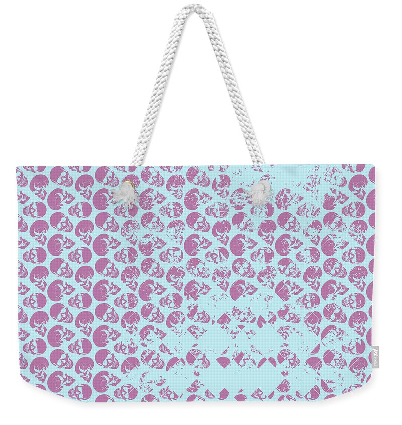 Abstract Weekender Tote Bag featuring the digital art Skull Art background - BP2 by Xrista Stavrou