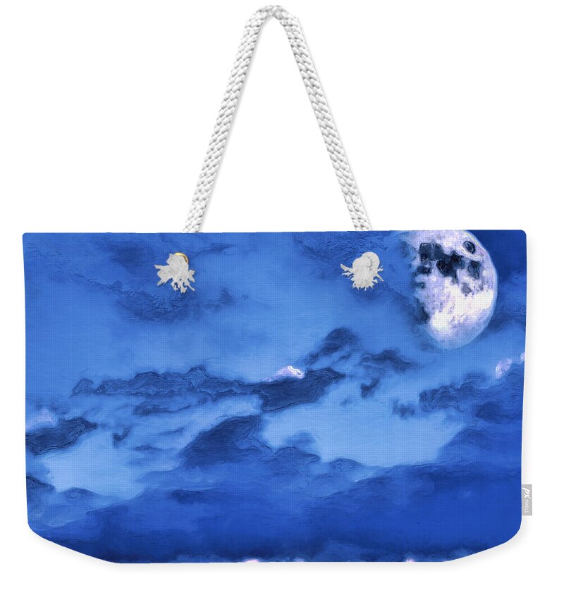 Landscape Weekender Tote Bag featuring the photograph Sky and Moon by Morgan Carter