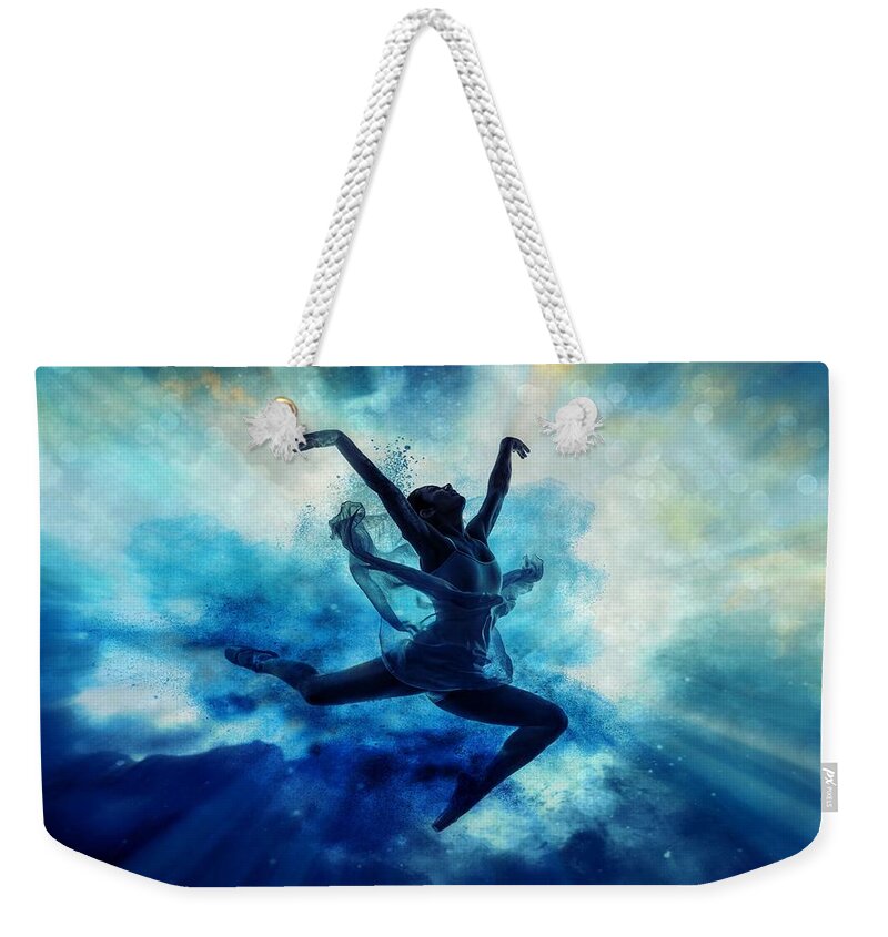 Dancer Weekender Tote Bag featuring the digital art Sky dancer 2 by Lilia S