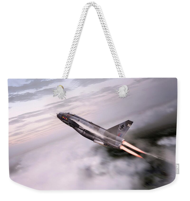 Lightning Art Weekender Tote Bag featuring the digital art Skyrocket by Airpower Art