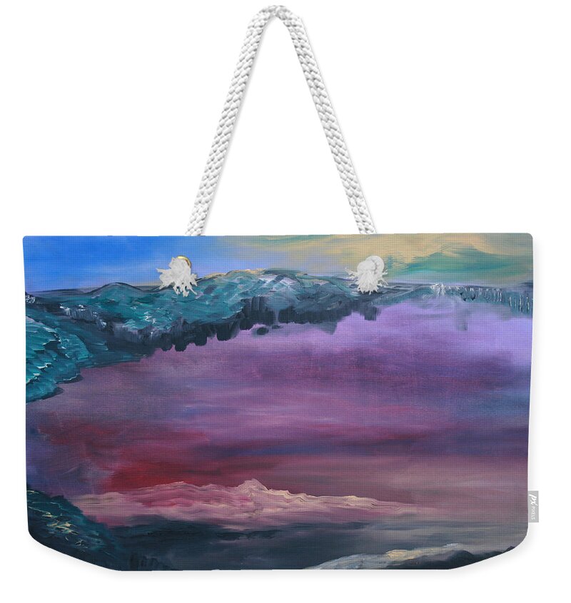 Skyview 1 Weekender Tote Bag featuring the painting Skyview 1 by Obi-Tabot Tabe